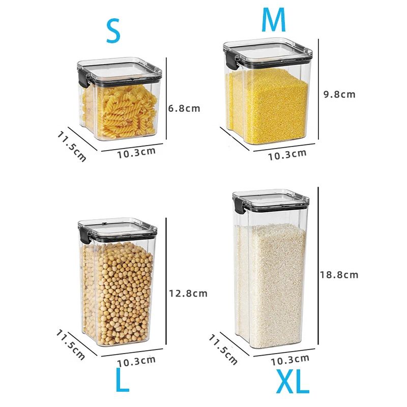 Clear Plastic Food Storage Container With Lid For Kitchen Organization 5