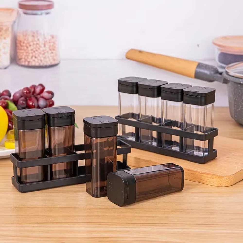 4in1 Stackable Spice Organizer Set With Airtight Bottles 2