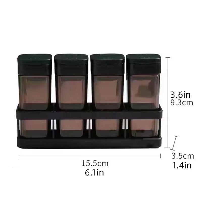 4in1 Stackable Spice Organizer Set With Airtight Bottles 6