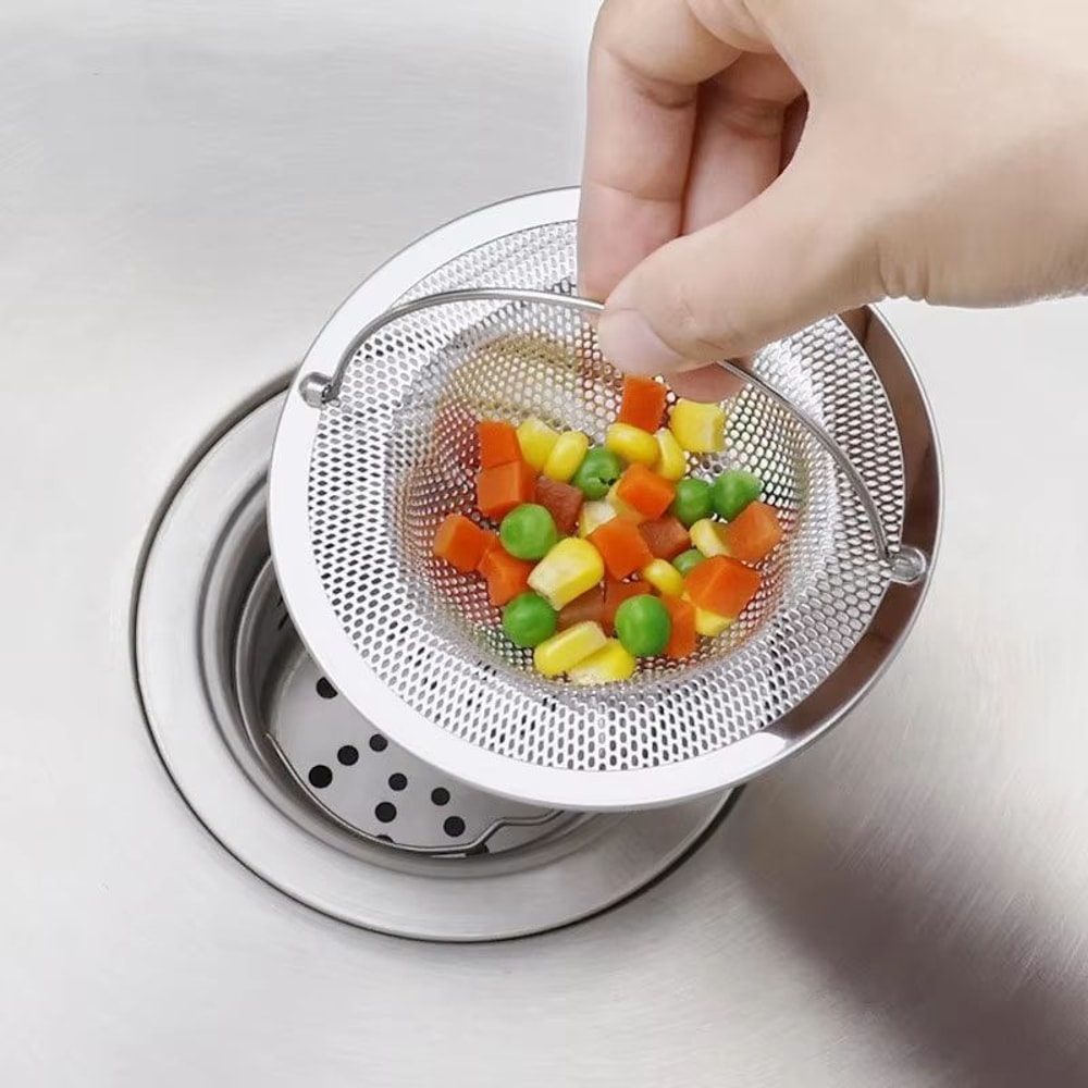Stainless Steel Sink Strainer With Handle For Kitchen And Bathroom Drains 0