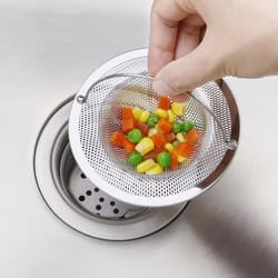 stainless steel sink strainer with handle for kitchen and bathroom drains