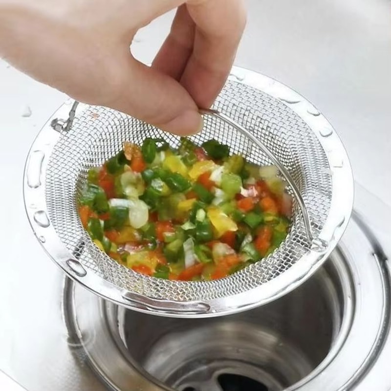 Stainless Steel Sink Strainer With Handle For Kitchen And Bathroom Drains 1