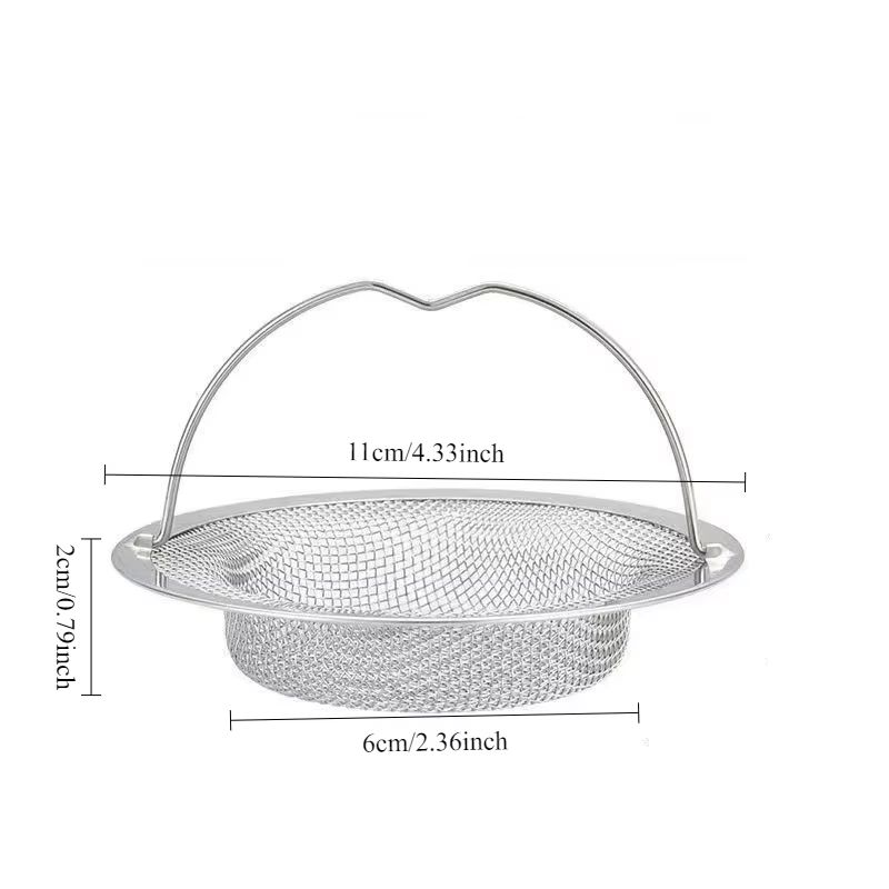 Stainless Steel Sink Strainer With Handle For Kitchen And Bathroom Drains 7