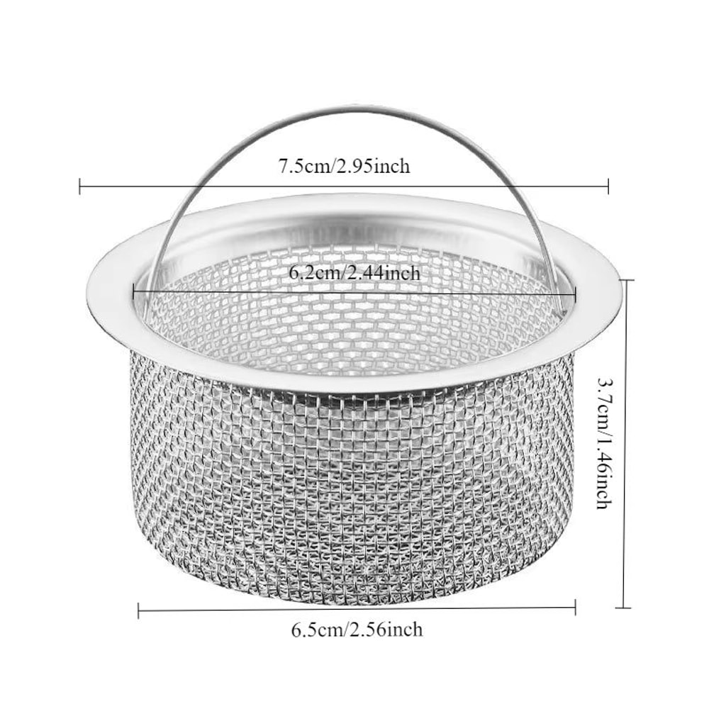 Stainless Steel Sink Strainer With Handle For Kitchen And Bathroom Drains 8
