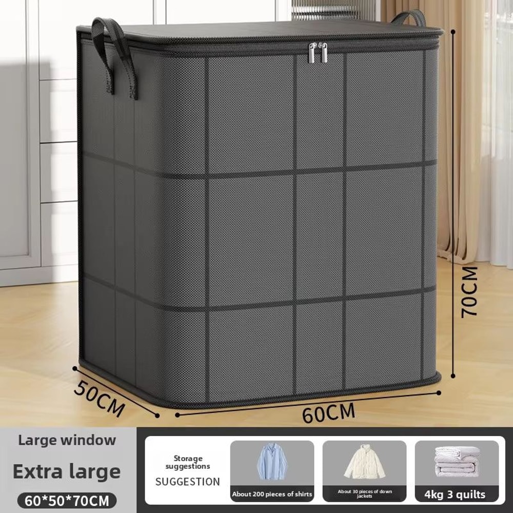 Large Foldable Clothes Storage Bag With Handle And Double Zipper 6