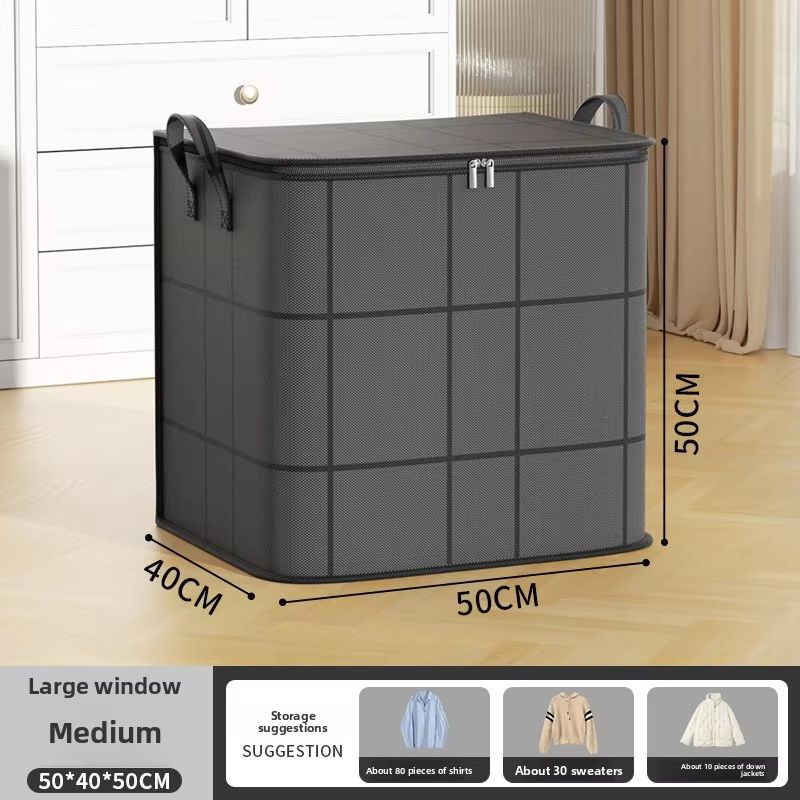 Large Foldable Clothes Storage Bag With Handle And Double Zipper 8