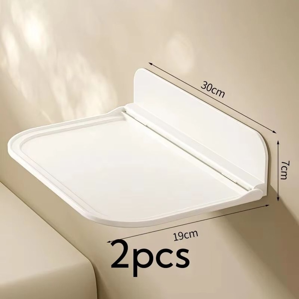 Foldable Wall Mounted Storage Shelf Punch Free Phone Holder And WiFi Router Rack 10