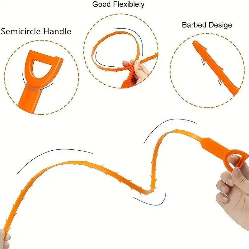 Household Drain Unclog Tool Set For Wash Basin And Hair Clogs 1