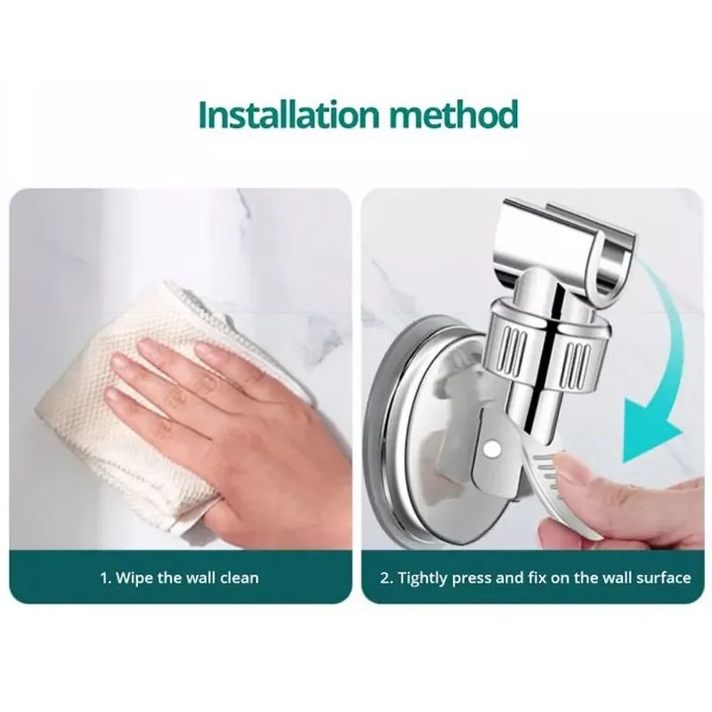 Adjustable Suction Cup Shower Head Holder And Bathroom Rack 4