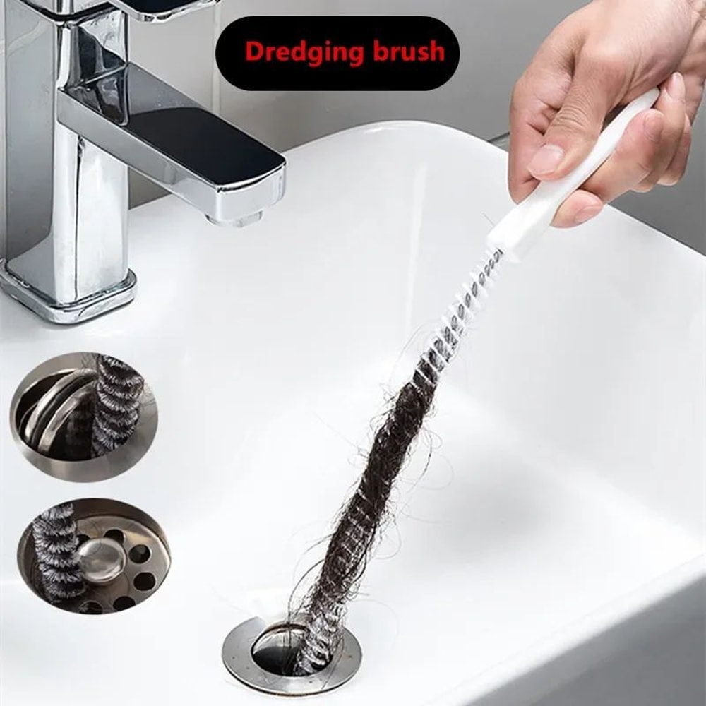 Flexible Drain Cleaning Brush Tool For Hair And Clog Removal 0