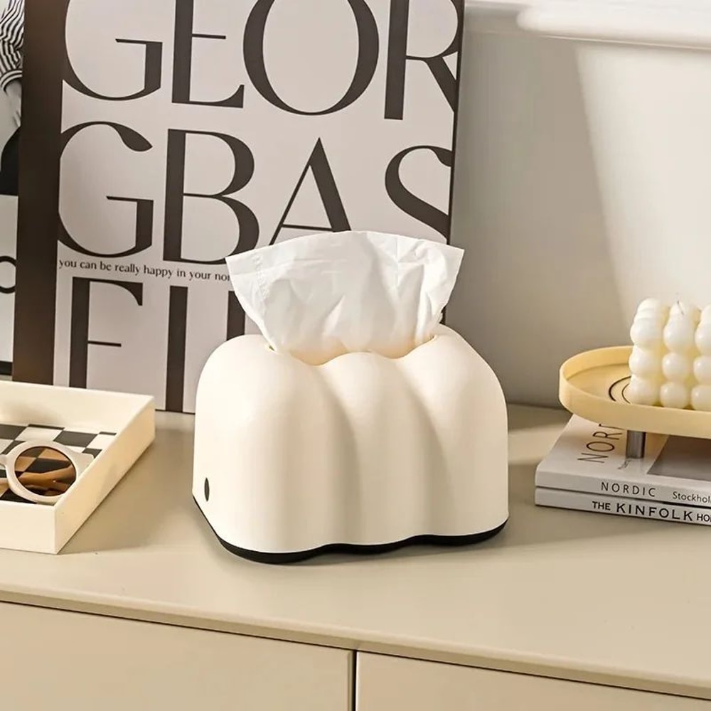 Luxury Wall Mounted Milk Cloud Tissue Box Holder For Home And Car 2