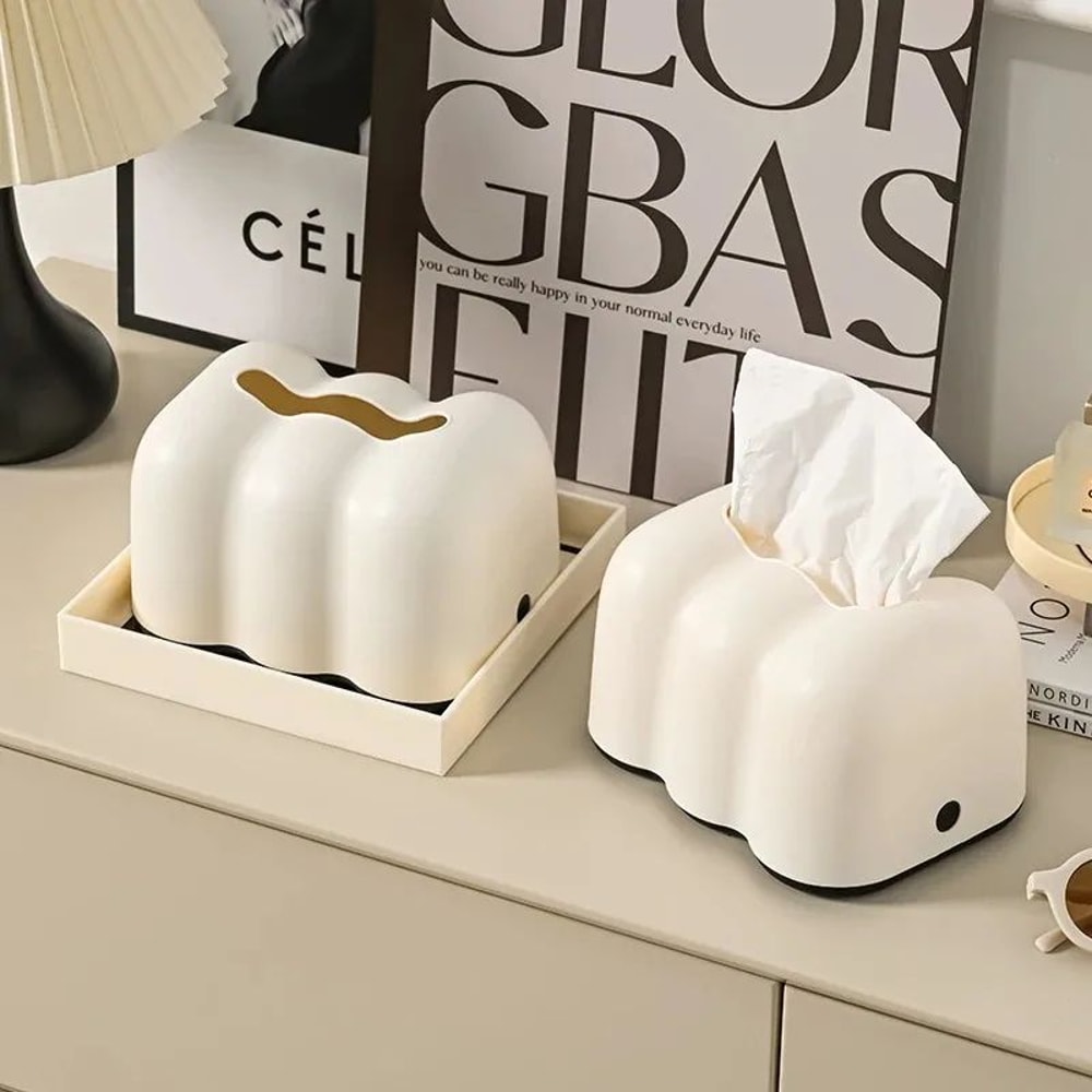 Luxury Wall Mounted Milk Cloud Tissue Box Holder For Home And Car 3