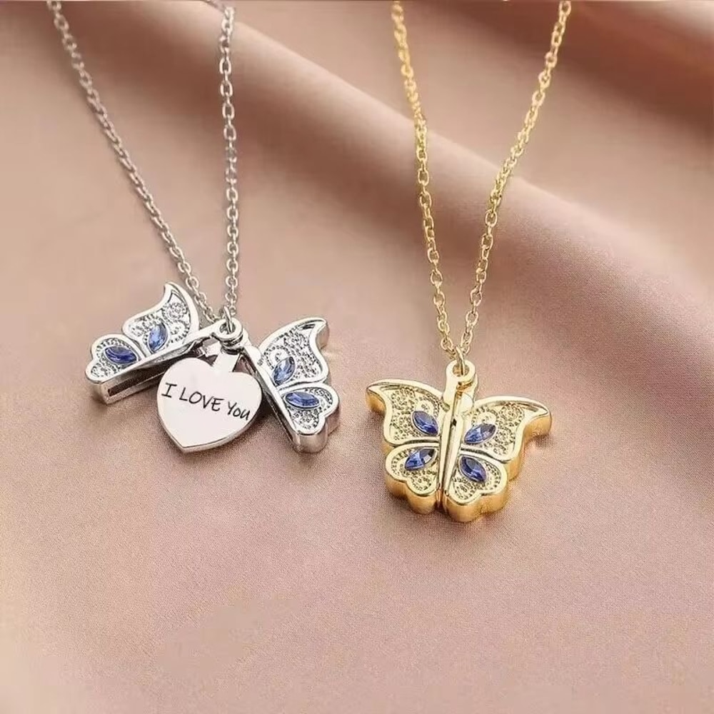 Butterfly Love You Pendant Necklace For Women 0
