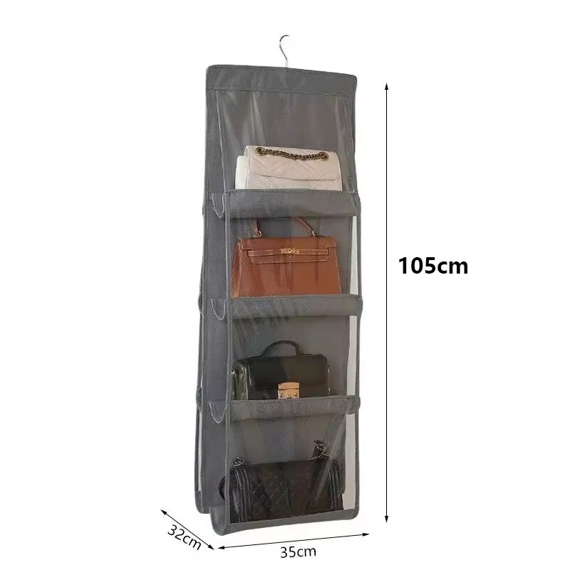 Transparent Hanging Handbag And Shoe Storage Organizer With Hanger 8