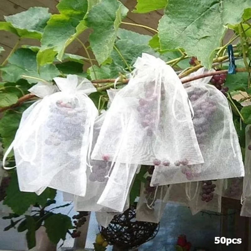 Fruit Protection Bags 50 Pack Reusable Garden Netting Bags For Birds And Insects 4
