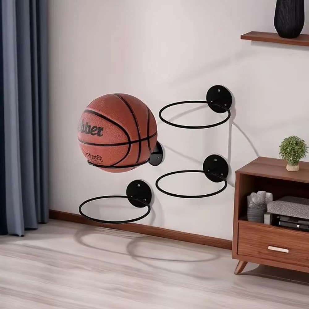 Wall Mounted Iron Ball Storage Rack For Basketball Football Volleyball 0