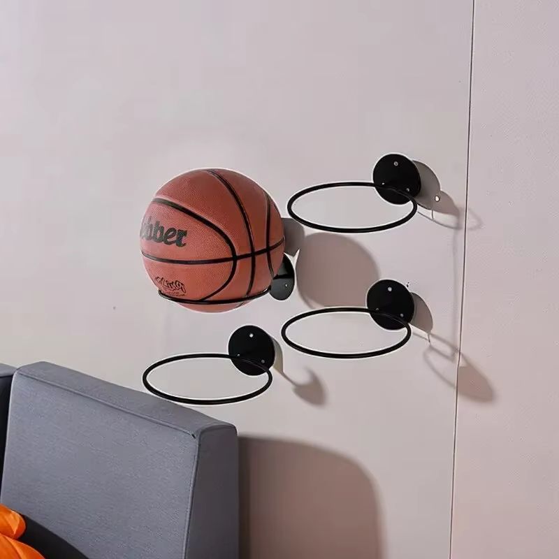 Wall Mounted Iron Ball Storage Rack For Basketball Football Volleyball 1