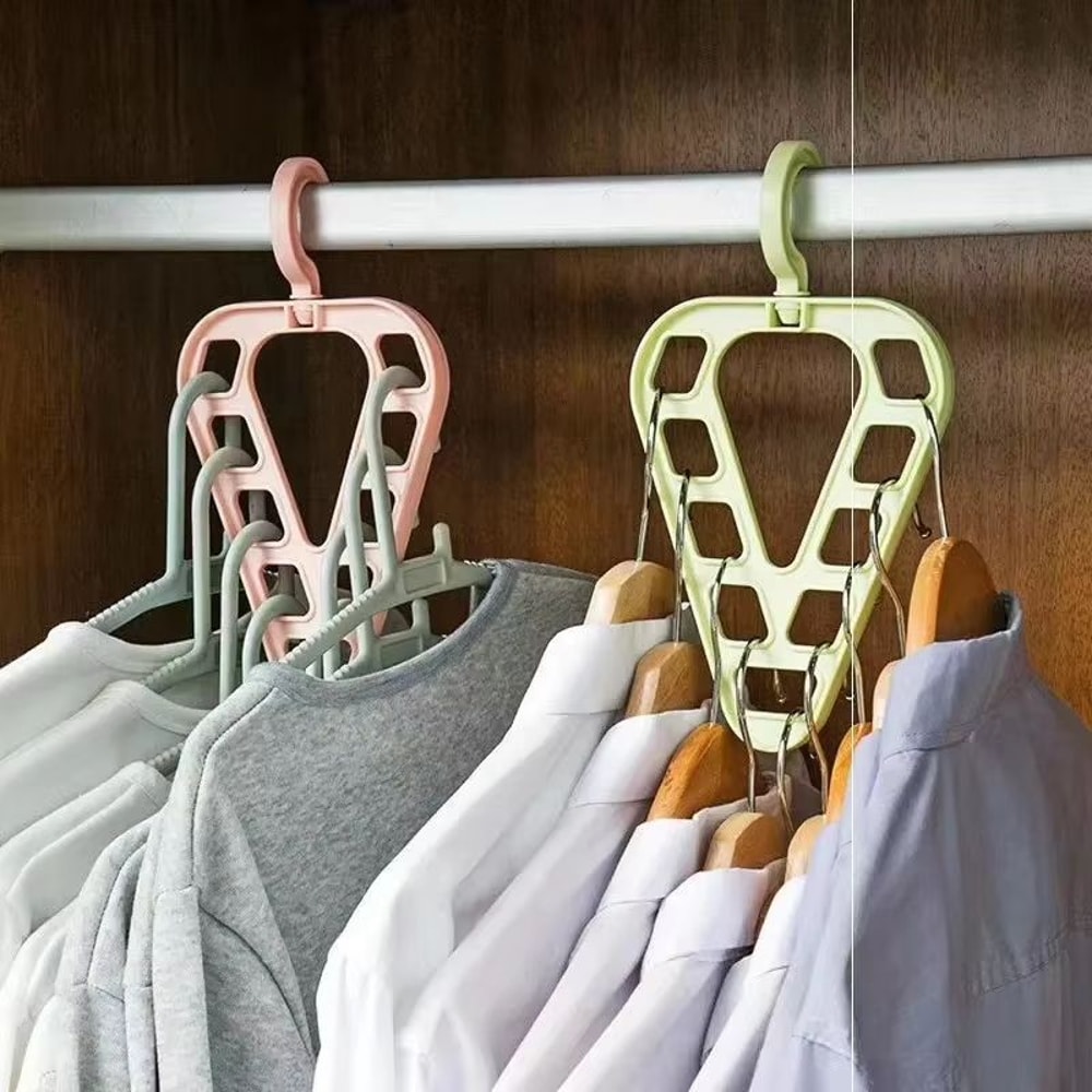 Rotatable NineHole Multifunctional Clothes Storage Rack Hanger 0
