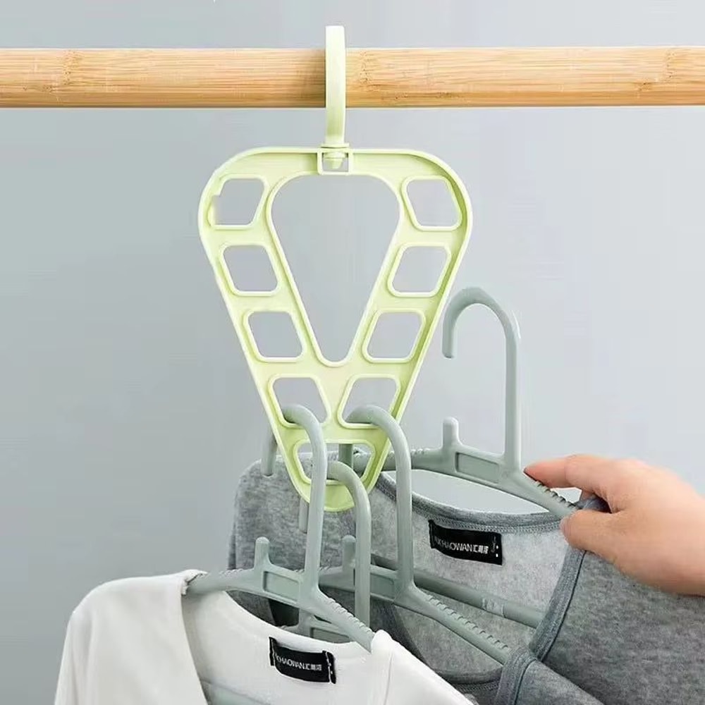 Rotatable NineHole Multifunctional Clothes Storage Rack Hanger 1