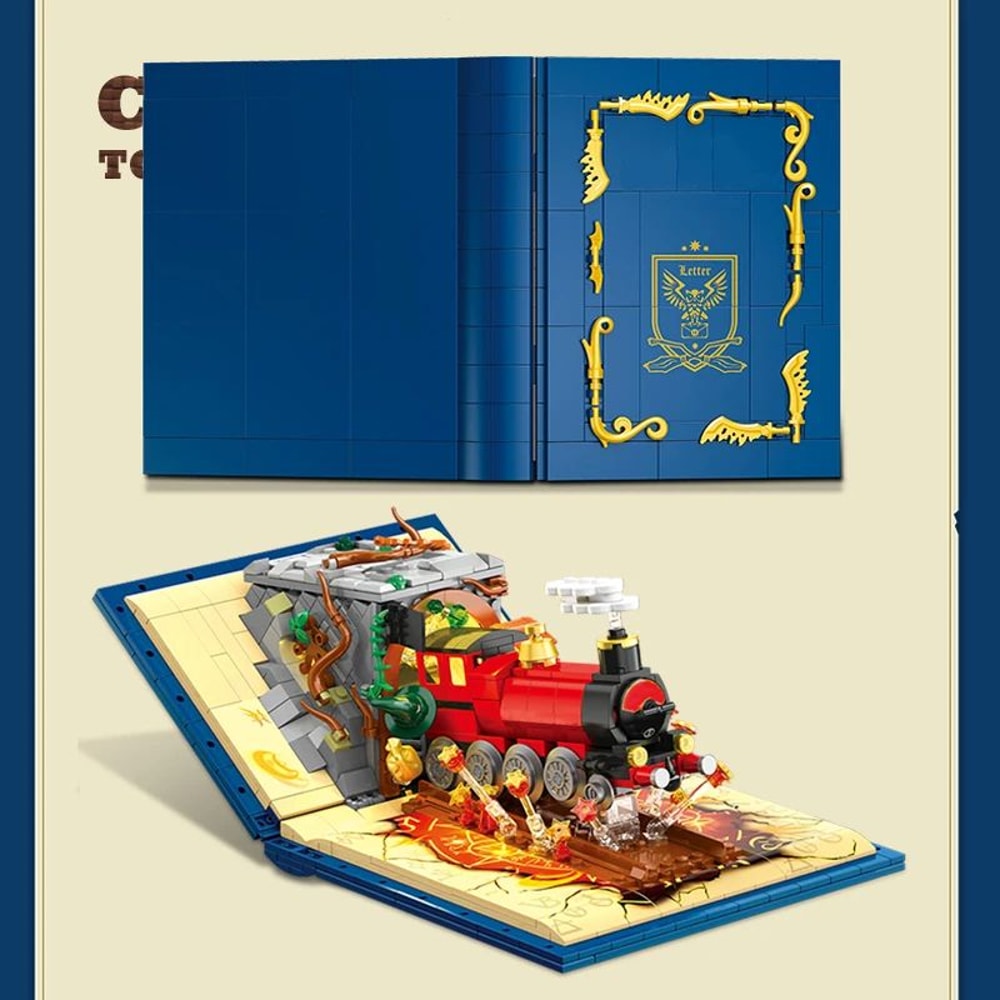 LED Magic Train Building Blocks Set With Locomotive And Station DIY Brick Puzzle Toy 1