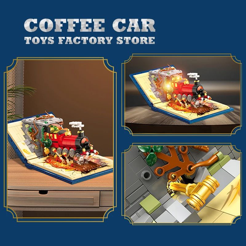 LED Magic Train Building Blocks Set With Locomotive And Station DIY Brick Puzzle Toy 3