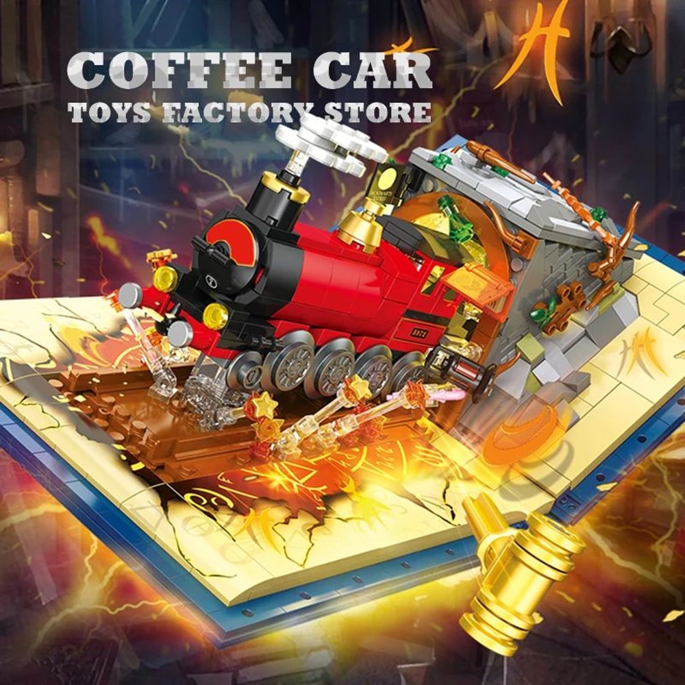 LED Magic Train Building Blocks Set With Locomotive And Station DIY Brick Puzzle Toy 5