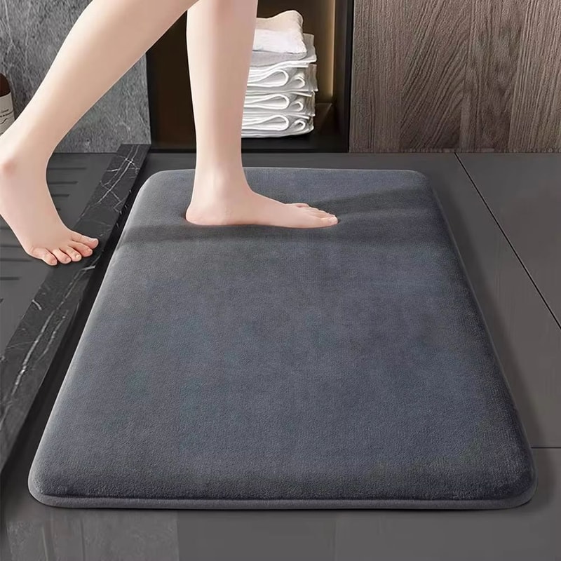 Super Absorbent Coral Velvet Bathroom Floor Mat With AntiSlip Backing 10