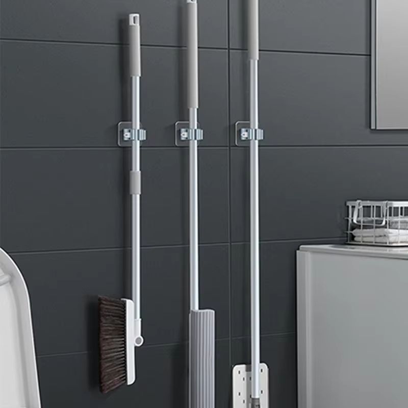 WallMounted Traceless Suction Mop And Broom Storage Rack With Waterproof Clips 1