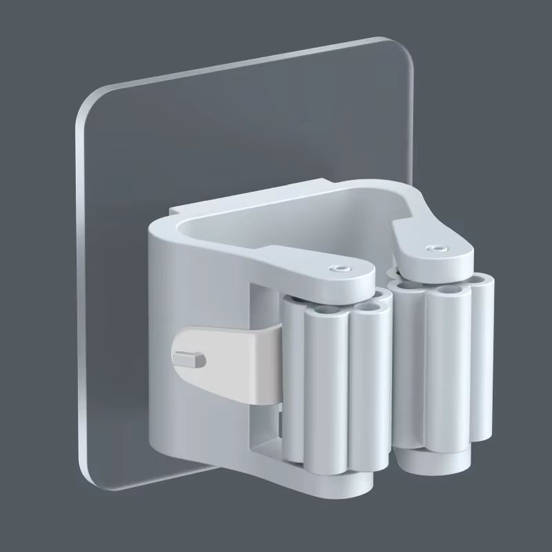 WallMounted Traceless Suction Mop And Broom Storage Rack With Waterproof Clips 4