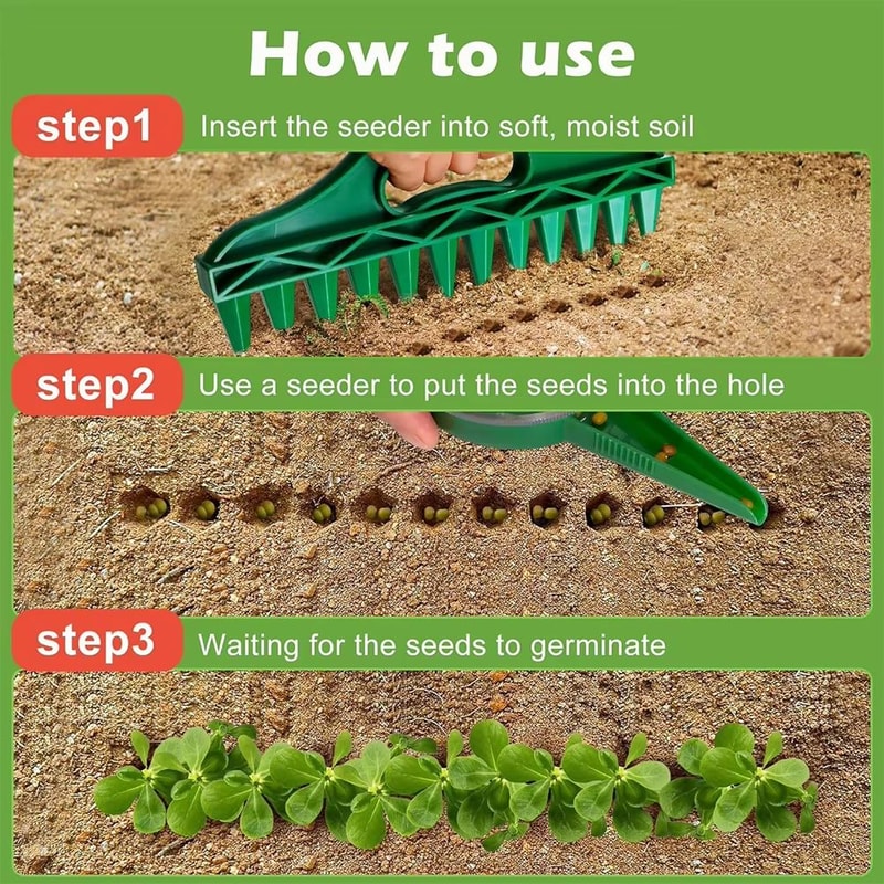 12Hole Hand Dibber Garden Seeder Tool For Fast Precision Planting 1
