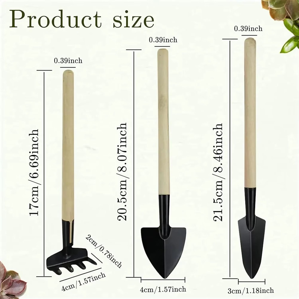 ThreePiece Mini Garden Tools Set For Planting And Soil Work 6