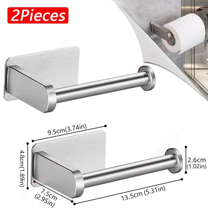 Adhesive Toilet Paper Rack And Paper Towel Holder For Bathroom And Kitchen 13