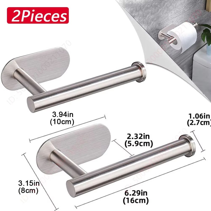 Adhesive Toilet Paper Rack And Paper Towel Holder For Bathroom And Kitchen 8