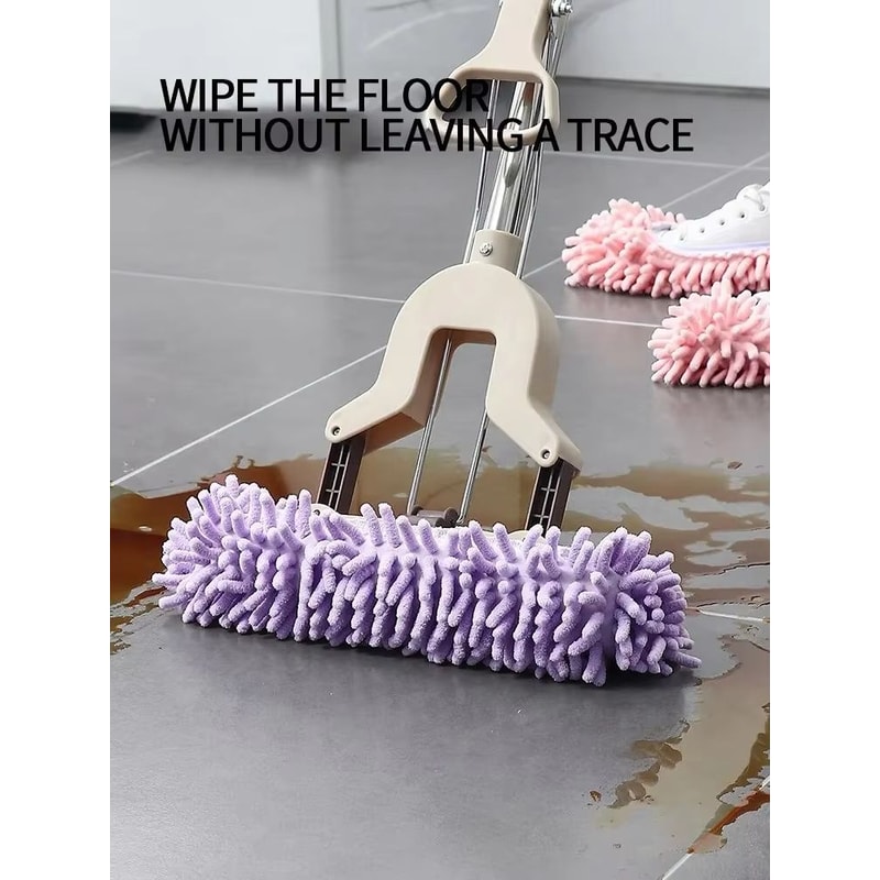 Chenille Mop Slippers Floor Cleaning Foot Covers 2Pack 1