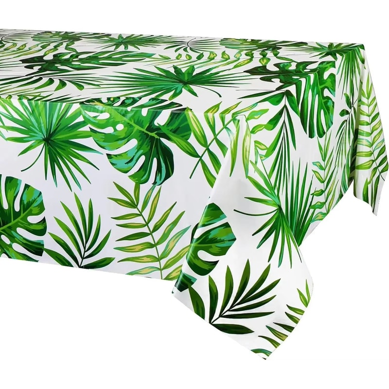 Jungle Palm Leaf Waterproof Birthday Party Table Cloth 1