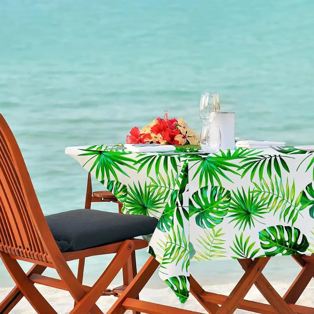 Jungle Palm Leaf Waterproof Birthday Party Table Cloth 2