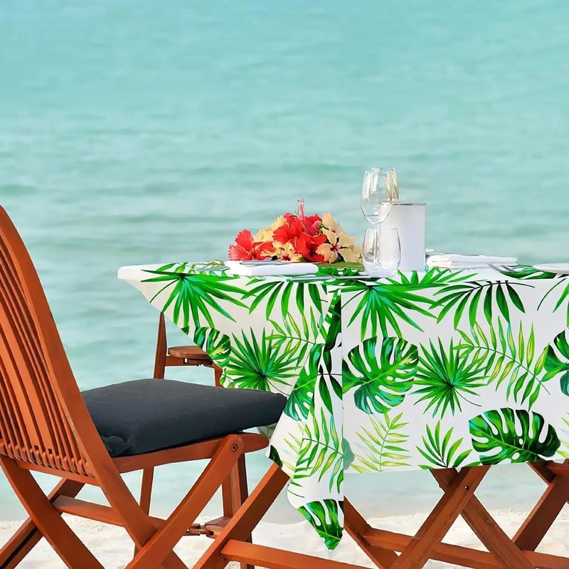 Jungle Palm Leaf Waterproof Birthday Party Table Cloth 2