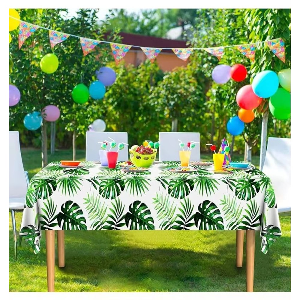 Jungle Palm Leaf Waterproof Birthday Party Table Cloth 5