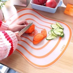 non-slip transparent plastic cutting board for kitchen vegetable and meat prep