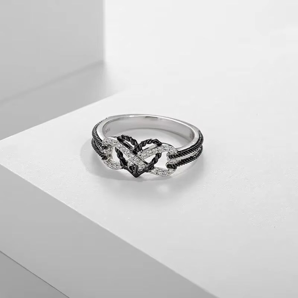 Stainless Steel Celtic Dragon And Heart Zircon Couple Ring Set For Men And Women 5