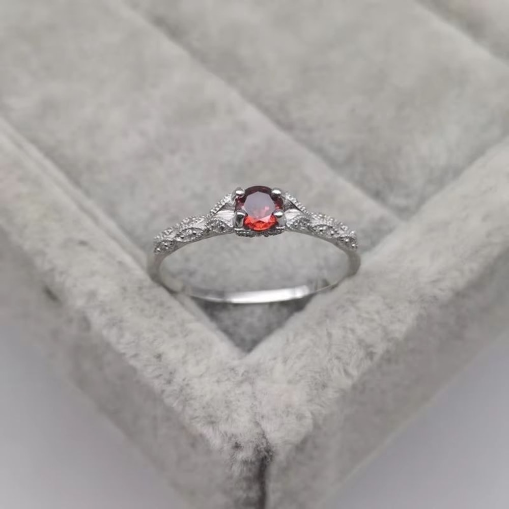 Sterling Silver Amethyst And Zirconia Temperament Ring For Women 3