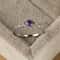 Sterling Silver Amethyst And Zirconia Temperament Ring For Women 7