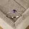 Sterling Silver Amethyst And Zirconia Temperament Ring For Women 7