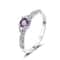 Sterling Silver Amethyst And Zirconia Temperament Ring For Women 5