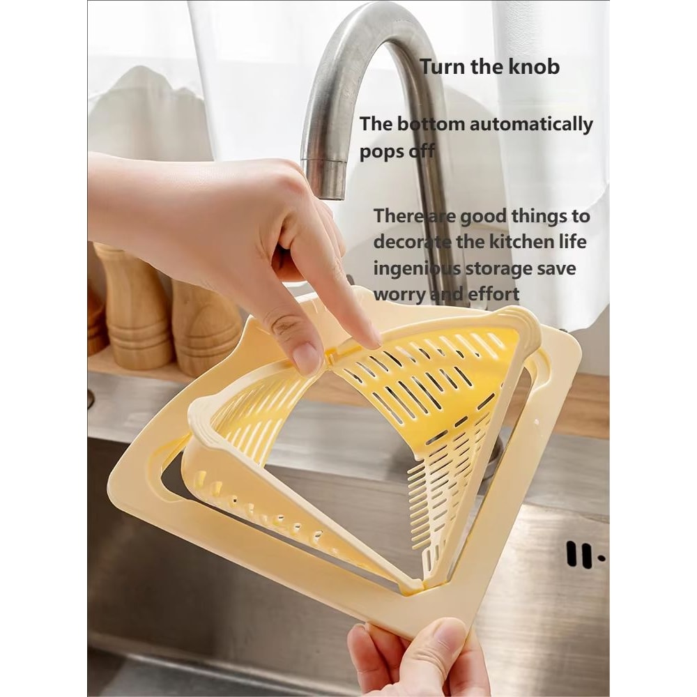 Suction Cup Corner Sink Strainer Basket For Kitchen Storage And Drain Protection 1