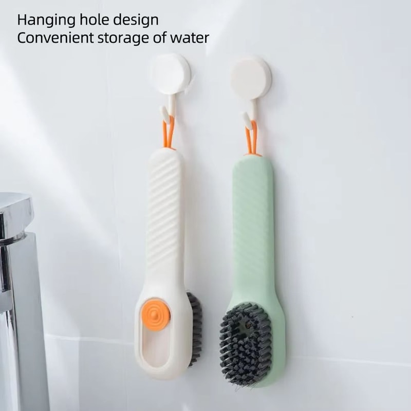 Multifunction LongHandle Shoe Cleaning Brush With Soft Bristles And Automatic Liquid Dispenser 5