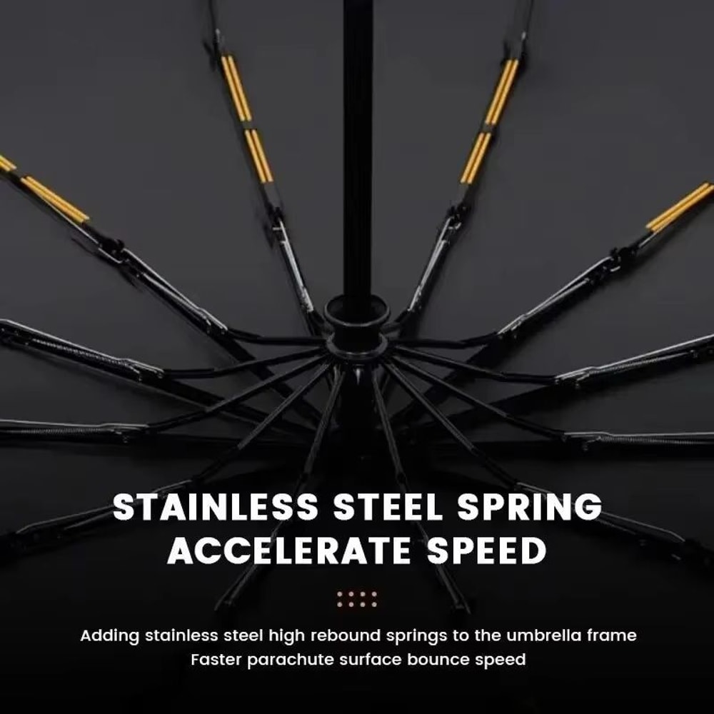 12Bone Fully Automatic UVResistant Folding Travel Umbrella 3