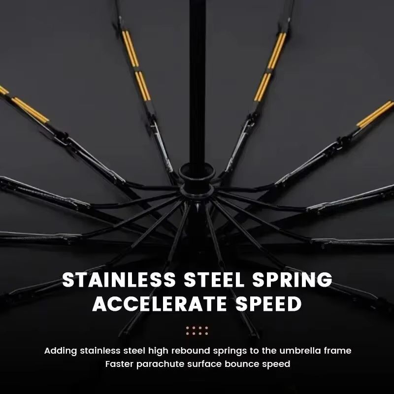 12Bone Fully Automatic UVResistant Folding Travel Umbrella 3