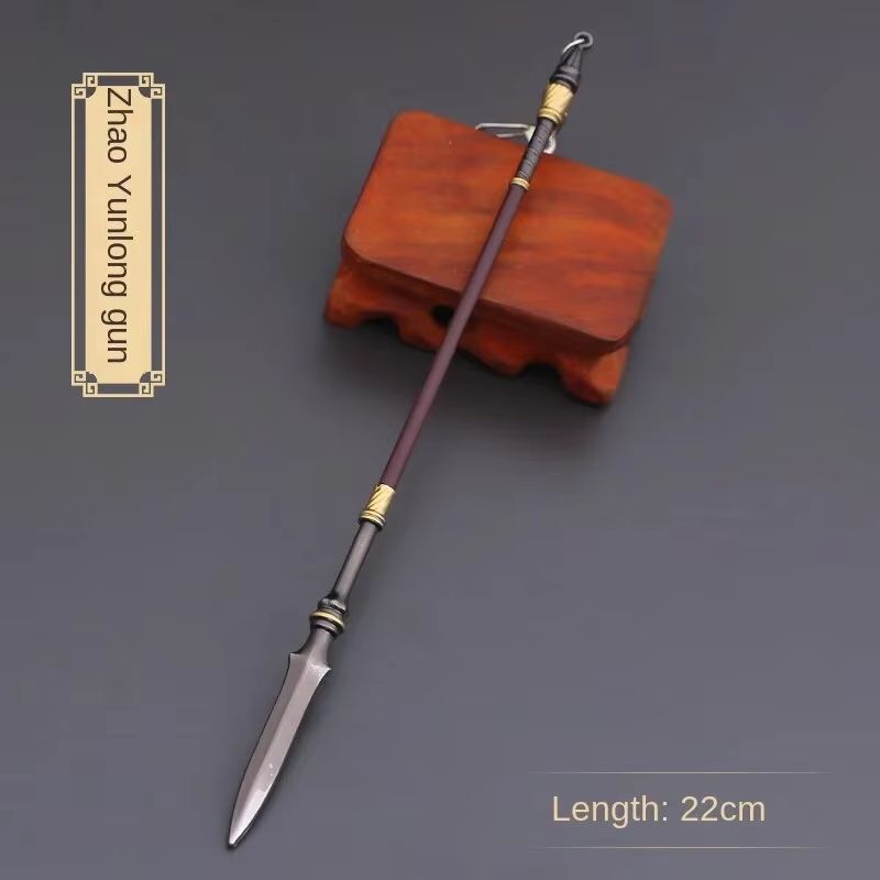 Tiger Head Full Metal Golden Spear Replica Miniature Display Ornament 866in 5