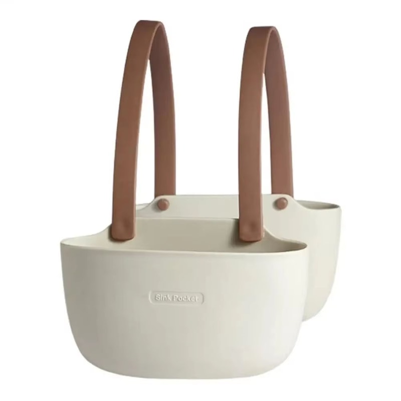 Kitchen Sink Sponge And Soap Holder Drain Basket Organizer 11